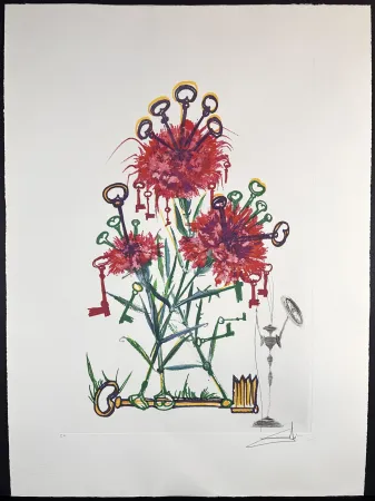 版画 Dali - Florals Carnation Don Quixote