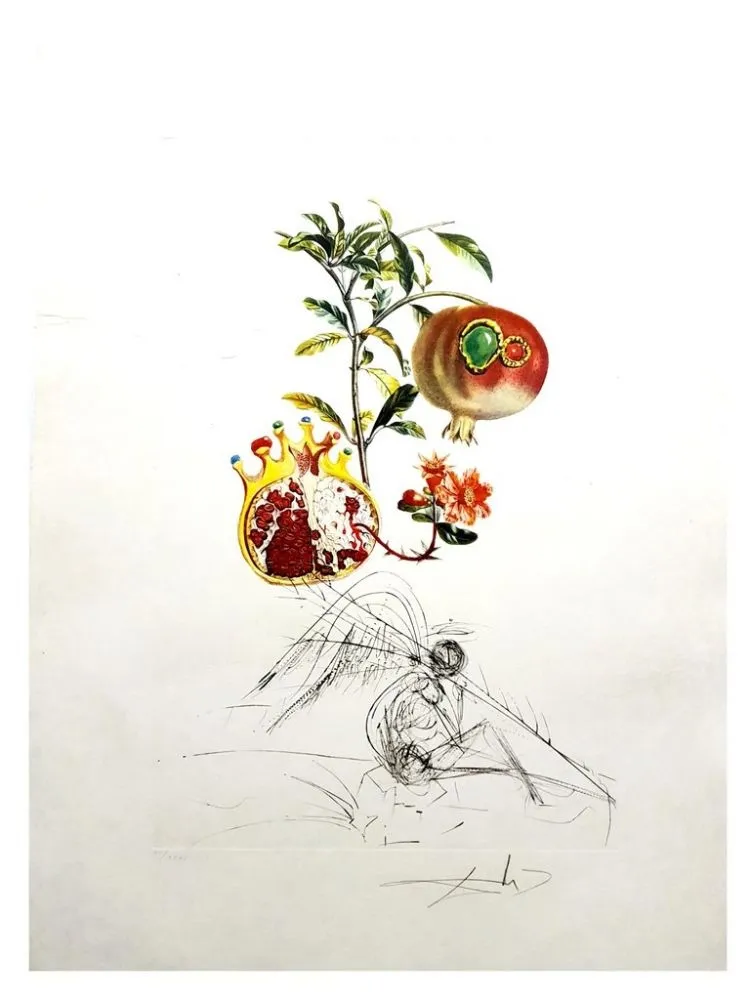 版画 Dali - Flordali - Grenade et l'Ange