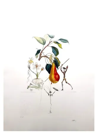 版画 Dali - Flordali - Poire Don Quixote