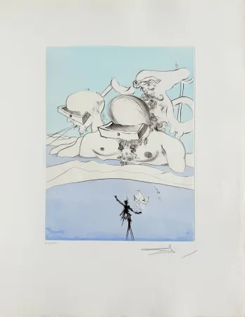 蚀刻版画 Dali - Flung Out Like a Fag-end by the Big-Wigs