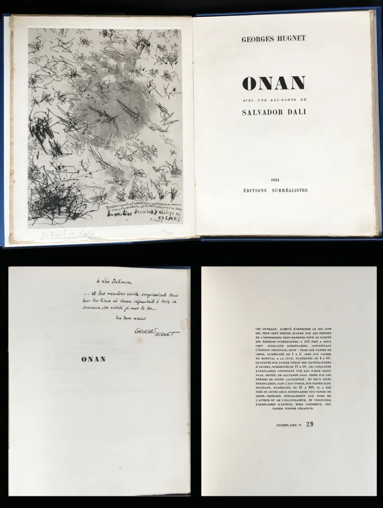 插图书 Dali - Georges Hugnet : ONAN. 1 gravure originale signée (1934)