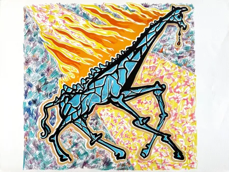 石版画 Dali - Giraffa che brucia (Burning Giraffe)