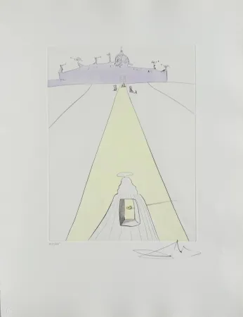 蚀刻版画 Dali - God, Time, Space, and the Pope