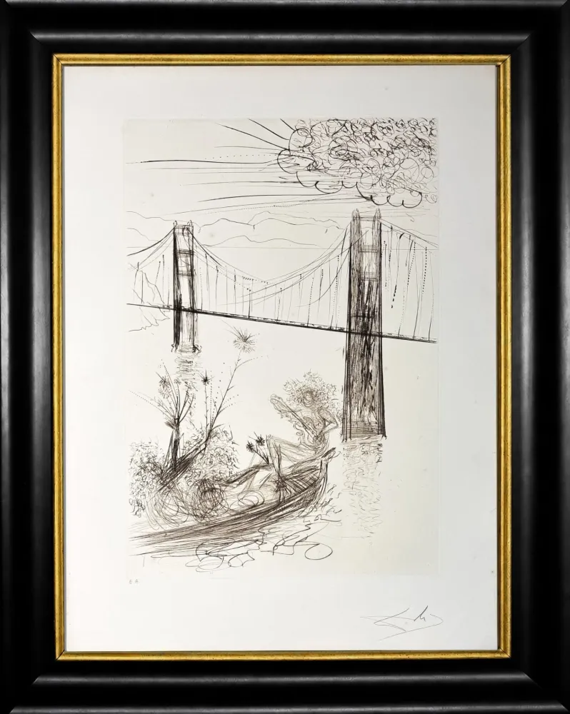 干刻版画 Dali - Golden Gate Bridge