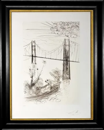 干刻版画 Dali - Golden Gate Bridge