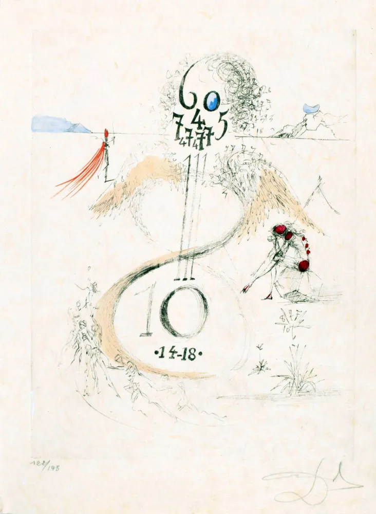 蚀刻版画 Dali - Guerre de 1914-1918
