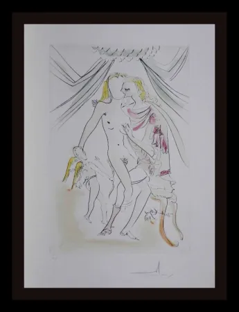 版画 Dali -  Hommage a Albrecht Durer Venus Mars Cupidon