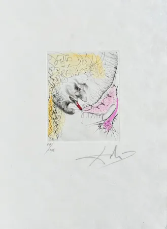 版画 Dali - Homme baisant la chaussure