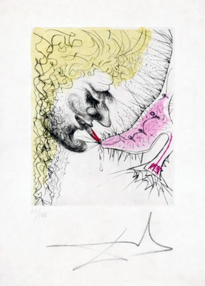 版画 Dali - Homme Baissant la Chaussure (Man Kissing Shoe)