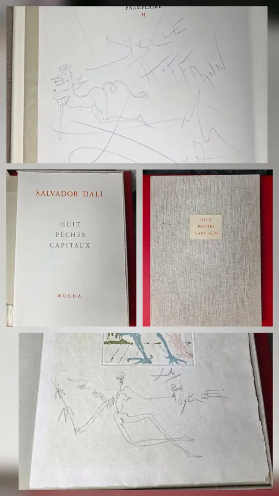复数作品 Dali - Huit Péchés Capitaux Unique wity Two Original  Drawings 