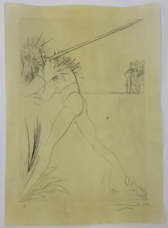 干刻版画 Dali - Ily a des soldats tout hérissés de pointes de fer comme les châtaignes, Ils portent de fans