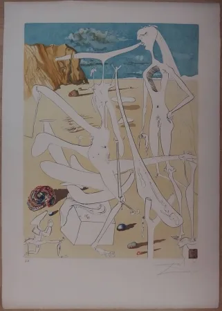 蚀刻版画 Dali - Infraterrestres adorés par Dali