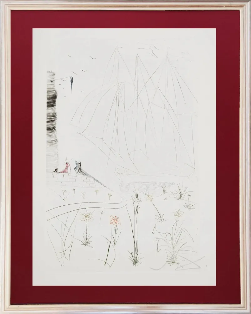 蚀刻版画 Dali - Iseult's Arrival