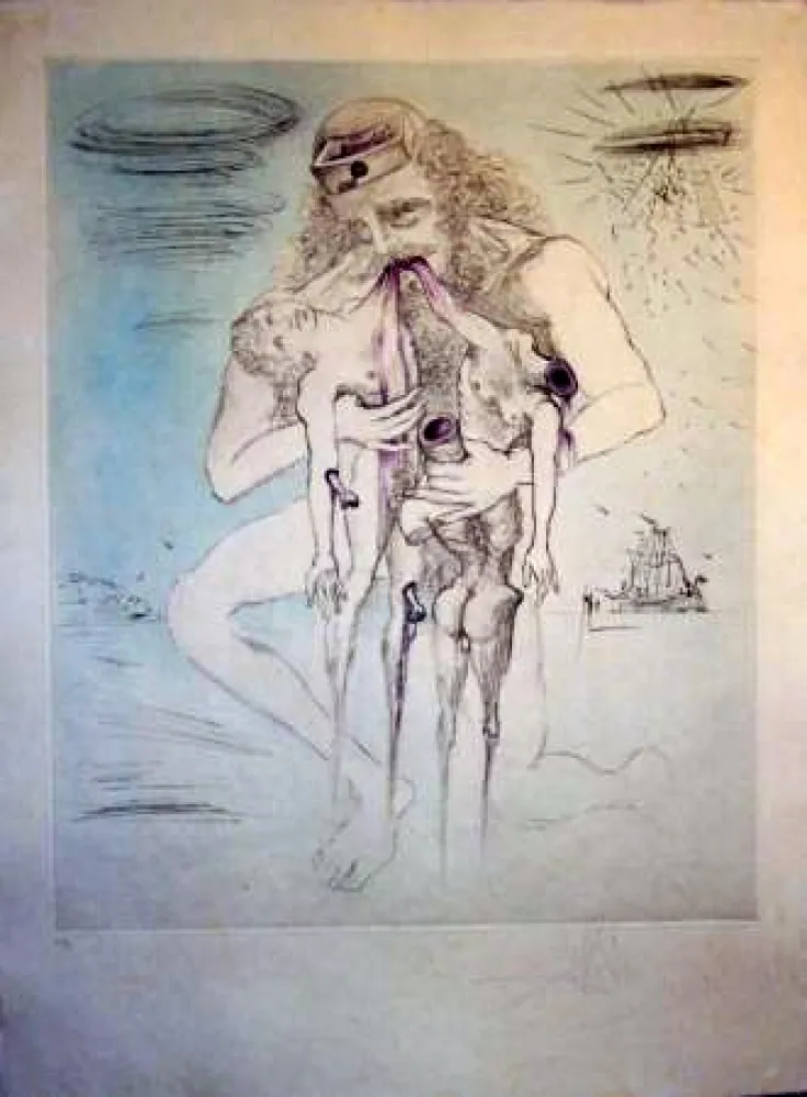 版画 Dali - Kronos (Saturn)