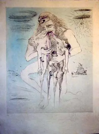 版画 Dali - Kronos (Saturn)