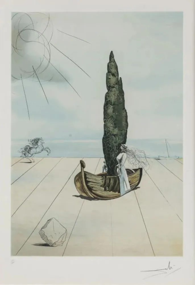 飞尘腐蚀法 Dali - L' apparition de ma cousine carolinetta sur la plage de rosas