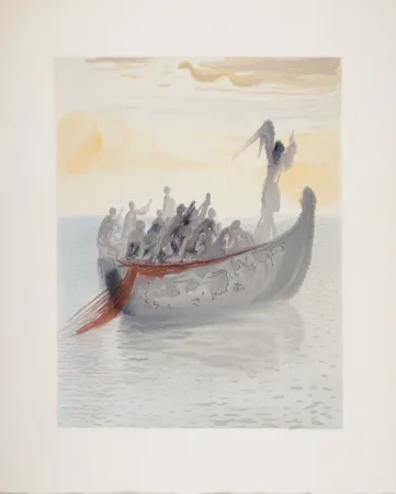 石版画 Dali - La Barque du Nocher