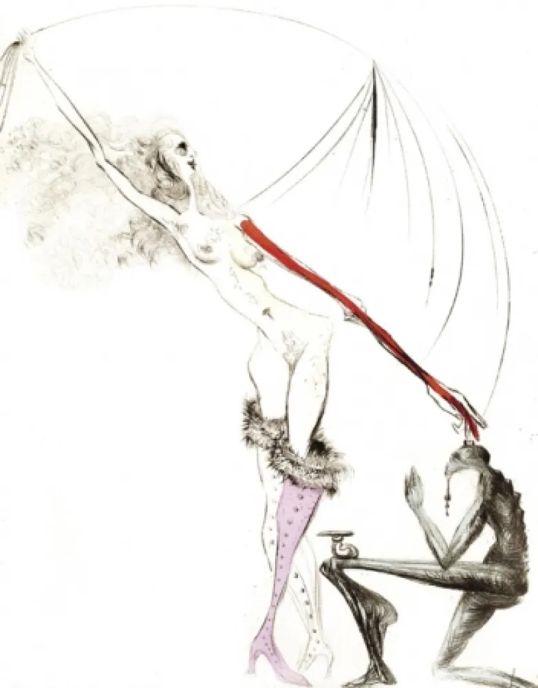 版画 Dali - La botte violette