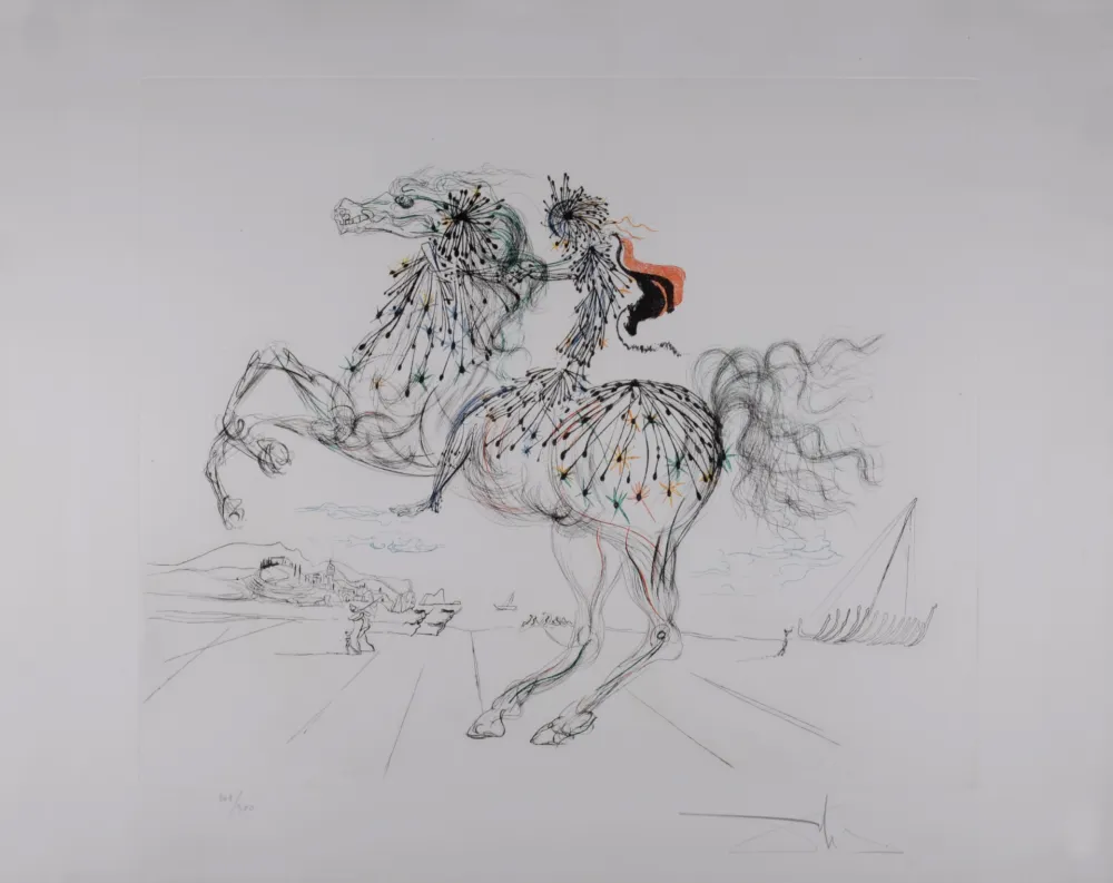 蚀刻飞尘法 Dali - La Chevauchée, circa 1970