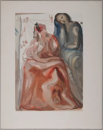 石版画 Dali - La confession de Dante