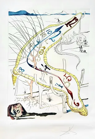 干刻版画 Dali - La Conquête du cosmos, Les Montres gélatines de l`espacetemps