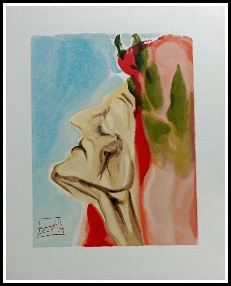 木刻 Dali - LA DIVINE COMEDIE - Le nouveau de doute de Dante