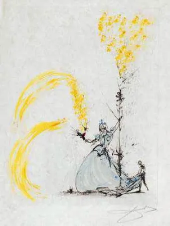 版画 Dali - La Fille a Page