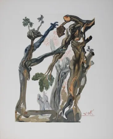 石版画 Dali - La forêt des sucidés