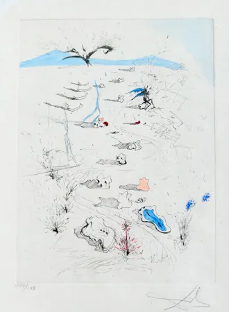 蚀刻版画 Dali - La Plage de Sète (The Beach at Sète)