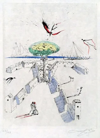 版画 Dali - La Plage de Sete (The BEach at Sete)