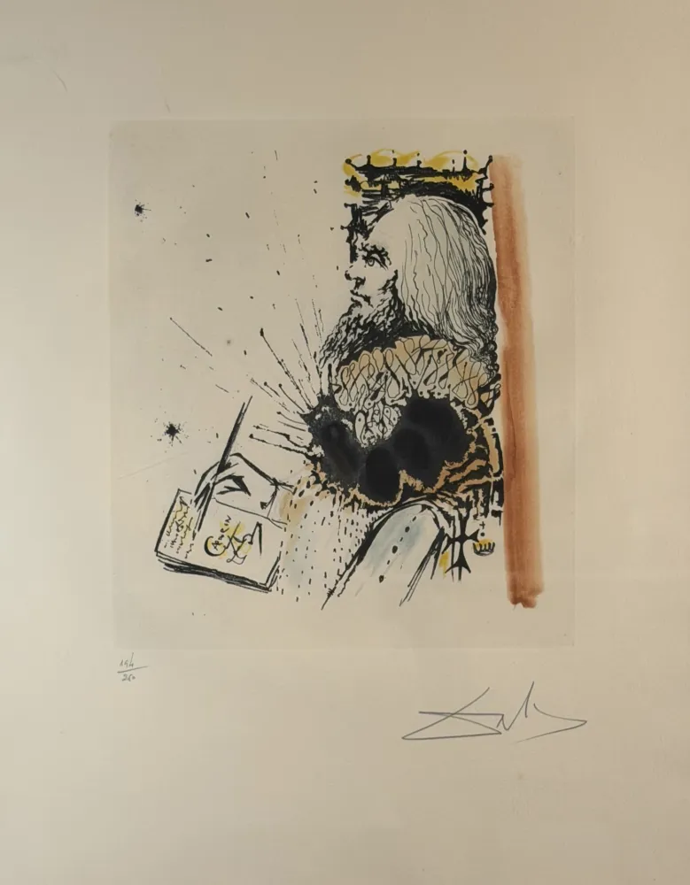 版画 Dali - La Vida es Sueno Portrait de Calderon