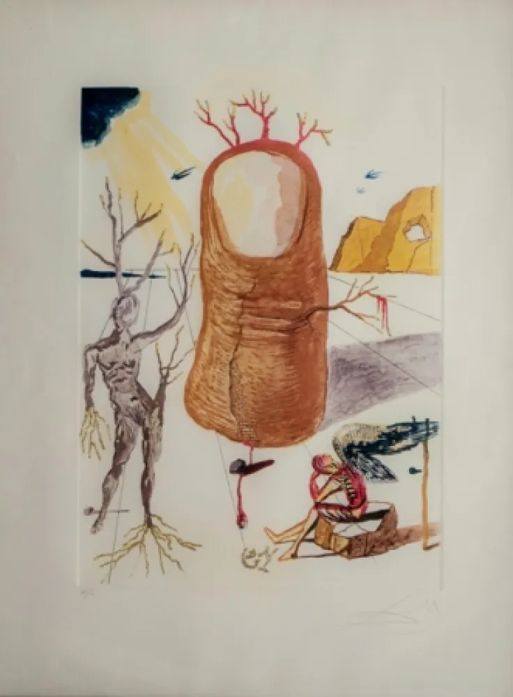 石版画 Dali - La Visione dell'Angelo di Cap de Creus