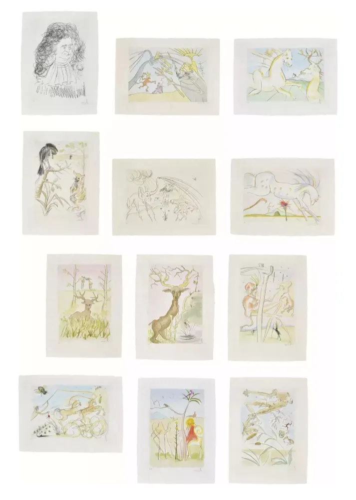 镂版印刷 Dali - Le Bestiaire de La Fontaine