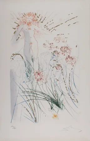 版画 Dali - Le bien-aimé se nourrit parmi les lys, 1971