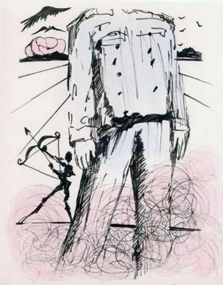 版画 Dali - Le bust de Mao