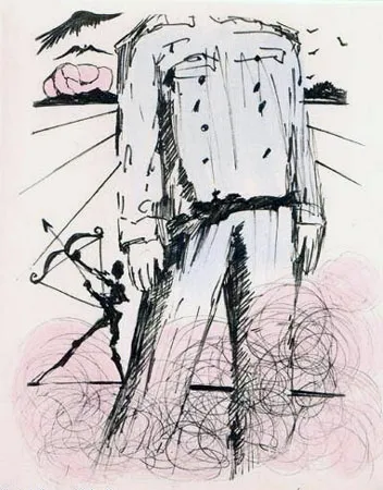 版画 Dali - Le bust de Mao