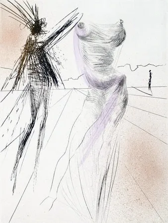 版画 Dali - Le buste