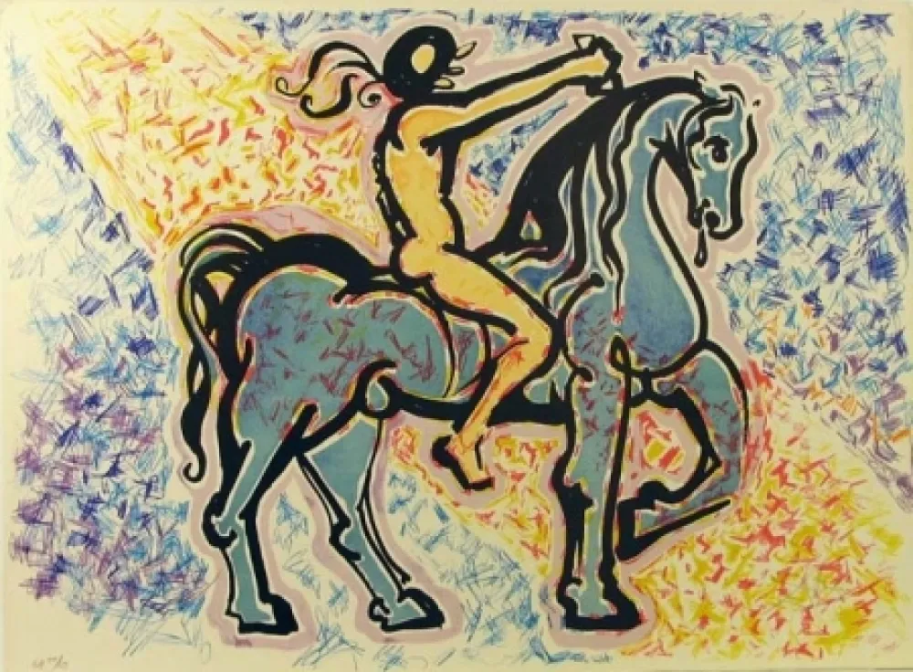 石版画 Dali - Le Cavalier, from La Jungle Humaine 