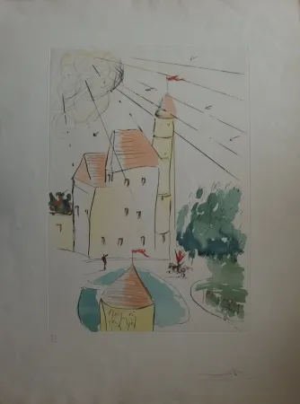 蚀刻版画 Dali - Le Château de Vascoeuil 