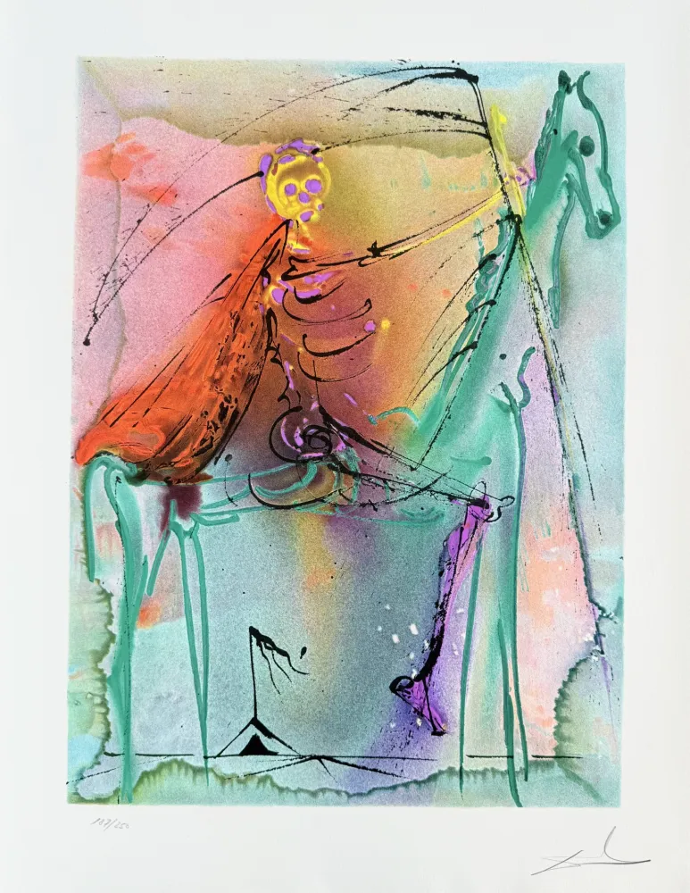 石版画 Dali - Le chavelier de la mort