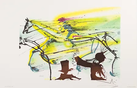 石版画 Dali - Le Cheval de Course (Race Horse)