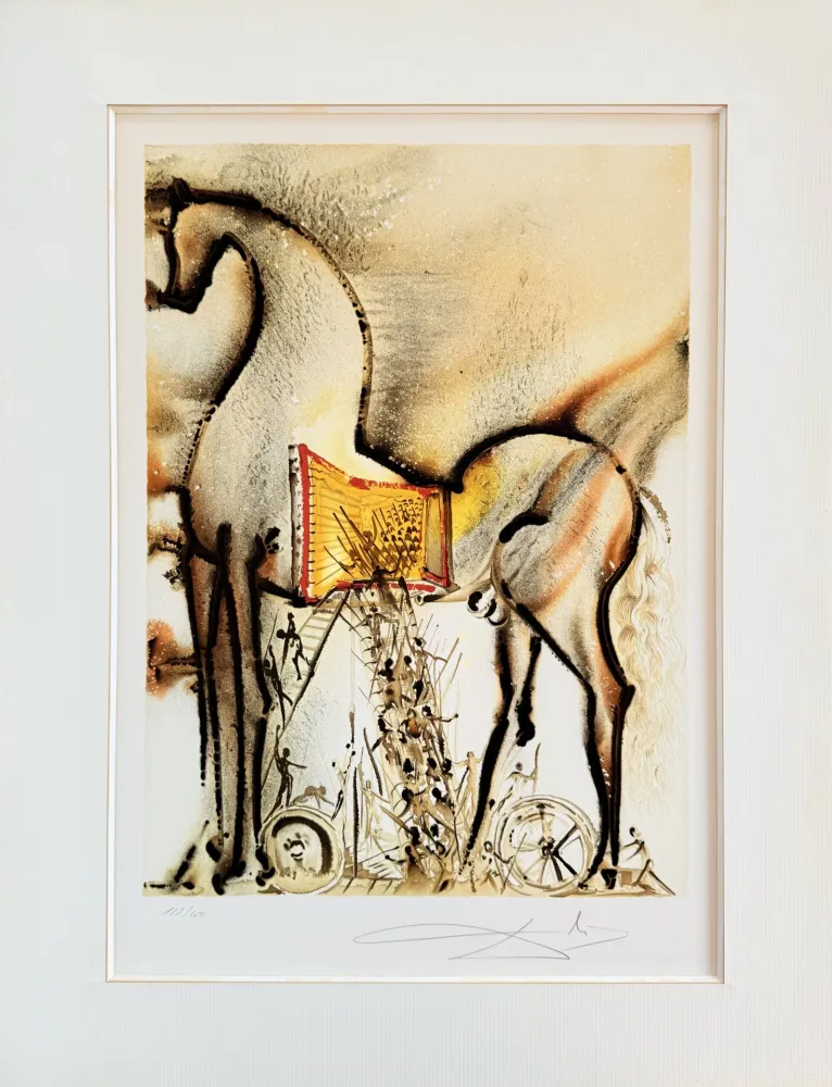 石版画 Dali - Le cheval de Troie