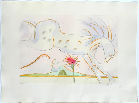 蚀刻版画 Dali - Le Cheval et le Loup (The Horse and the Wolf)