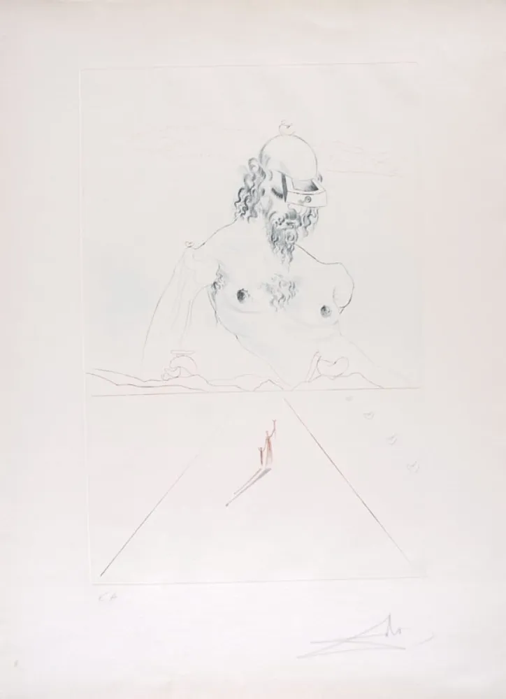 干刻版画 Dali - Le Colosse - The Colossus (suite Aurélia)