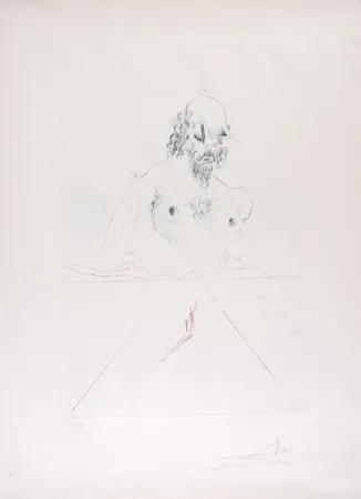 干刻版画 Dali - Le Colosse - The Colossus (suite Aurélia)