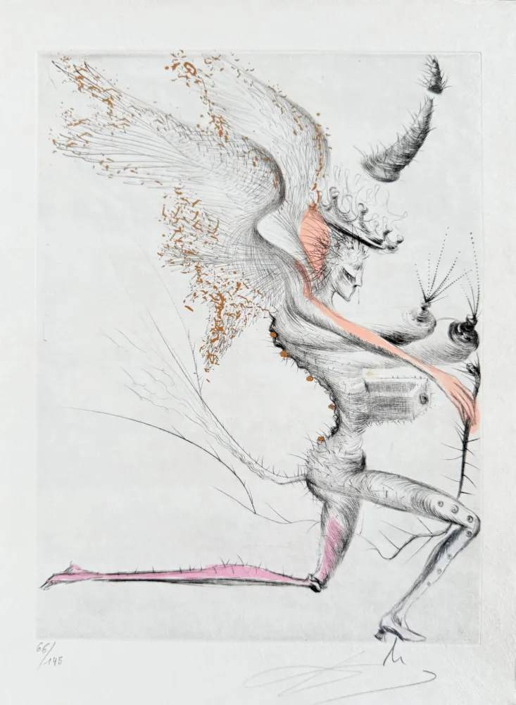 版画 Dali - Le Démon ailé