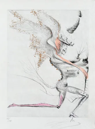 版画 Dali - Le Démon ailé