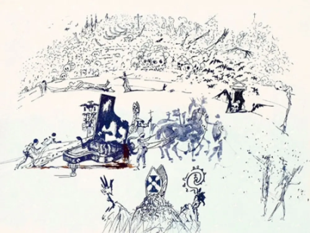 版画 Dali - Le Piano sous la Neige (The Piano under the Snow)