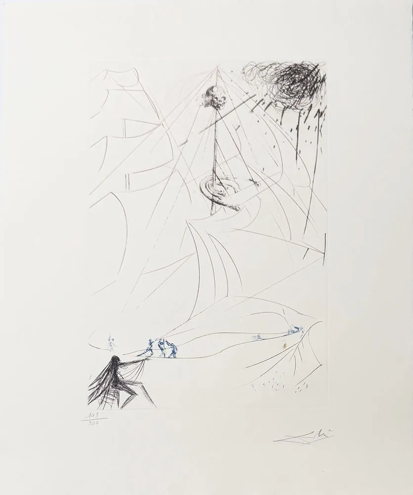 版画 Dali - Le vaisseau fantôme - Hommage à Richard Wagner