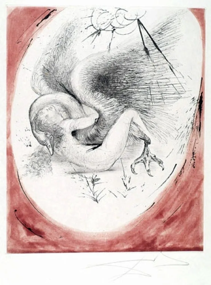 版画 Dali - Leda et le Cygne (Leda and the Swan)